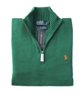 *NEU - POLO RALPH LAUREN HERREN KLASSISCHER 1/2 Zip BAUMWOLLPULLOVER - HTR GRÜN - S - XXL - Bild 1 von 4