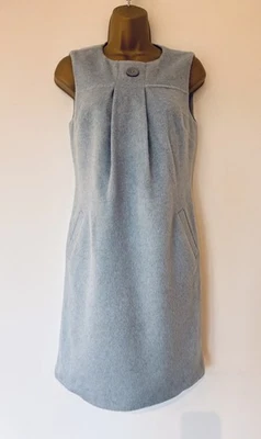 Vestido Laura Ashle Gris Lana Pinnafore Talla 8 ¡Excelente! Invierno  Foto 1 de 4