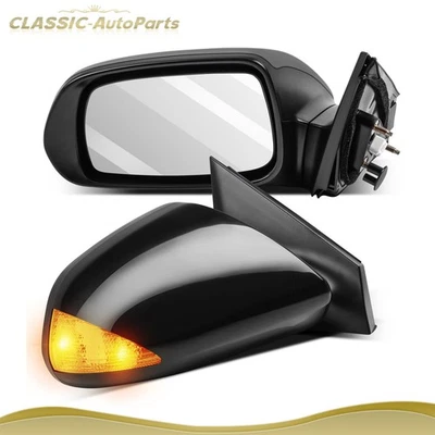 Par de espejos retrovisores laterales Power For 2005-10 Scion Tc cubierta negra señal de giro Foto 1 de 4
