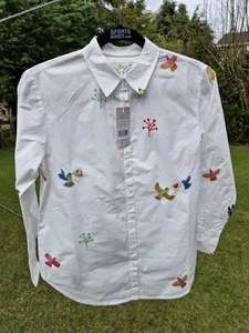 Boden 6 Petite Relaxed Cotton Embroidered Shirt-TO897-Q12 - Picture 1 of 8