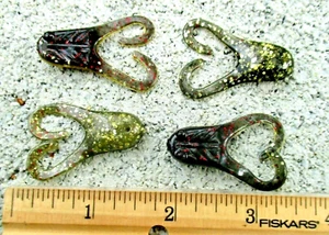 25ct BLACK NEON - GOLD 1.5" Micro JIG FROGS Crappie Fishing Baits Bream Lures - Picture 1 of 3