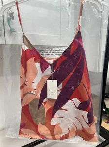 Women's A New Day Floral Spaghetti Strap Cami Pink & Orange Size M New - Bild 1 von 4