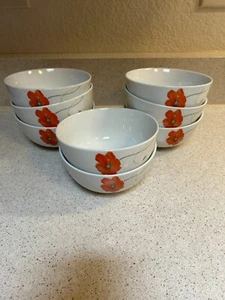 (8) CORSICA Cereal Bowls Beautiful 'POPPY' Floral 5 5/8" - Picture 1 of 2