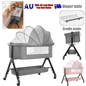 2-in-1 Baby Bedside Bassinet Baby Bedside Sleeper Easy Folding Portable Crib Bed - Picture 1 of 15