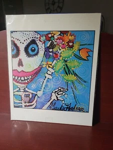 SKULL "Flower Delivery" 8.5" X 10.5" Art Print by Gayla Hodson - Picture 1 of 2