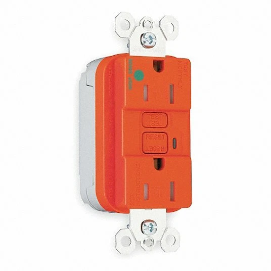 PLUGTAIL® GFCI Tamper Resist doble RECEPTÁCULOS DE GRADO HOSPITALARIO, 15A, 125V, ROJO Foto 1 de 1