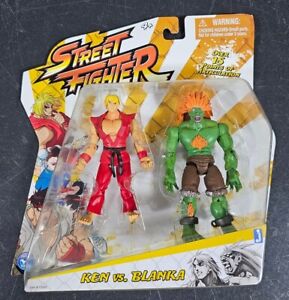 Jazwares Capcom Street Fighter Ken VS. Blanka 2-Pack Action Figures NEW SEALED 