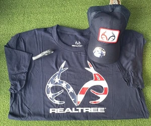 New Realtree Cap Graphic T-Shirt & Band Bundle Red White Blue Shirt Colosseum L - Picture 1 of 8