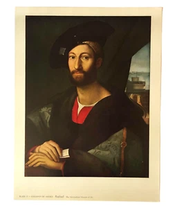 Stampa Giuliano De Medici di Raffaello 1958 1959 Seminari Metropolitani d'Arte Vintage - Foto 1 di 3