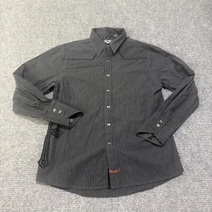 Fender Shirt Mens Medium Black Button Up Long Sleeve Rock & Roll Religion Cross - Picture 1 of 15