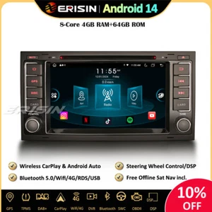 64GB Android 14 Car Stereo Sat Nav DAB+CarPlay DVD BT for VW Multivan T5 Touareg - Picture 1 of 21