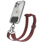 Universal Mobile Band All Phones Chain Pad Strap Detachable Red Brown - Silver