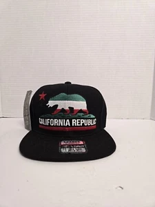 CALIFORNIA REPUBLIC BY LEADER LOGA SNAPBACK HAT red/white/green New With Tags - Picture 1 of 8