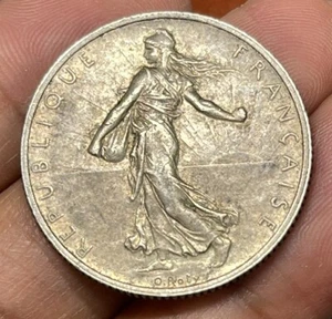 1918 France 2 Francs Silver Coin - Picture 1 of 4