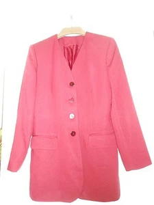 Burgundy V-Neck Tailored Smart Jacket, Size 10 - Picture 1 of 6