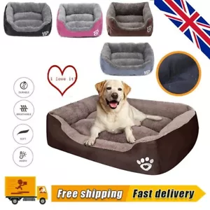 More details for dog bed cat beds soft washable fleece puppy cushion warm pet basket large dog
