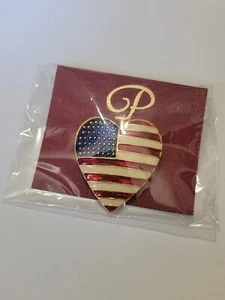 Amerikanische Flagge Herzform Brosche Anstecknadel patriotischer Schmuck 4. Juli Unabhängigkeit  - Bild 1 von 4