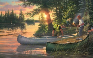 "Backcountry-Canoe In" by Michael Sieve, 1993. Limited edition print, signed. - Picture 1 of 5