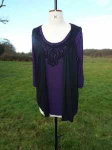 Purple M&Co Faux Waistcoat Two Piece Top With Stretch XXL BNWOT - Picture 1 of 4