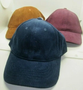 Time & Tru Women's Adjustable Corduroy Sport Baseball Brim Curve Cap Hat New - Picture 1 of 18