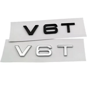 Black/Silvery V6T Glossy Car Styling Fender Badge Emblem Fit For All Audi Models - Picture 1 of 9