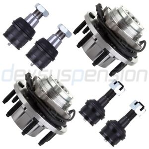 6x For 2000-2002 Ford Excursion Front Lower Ball Joint with Wheel Hub Bearing