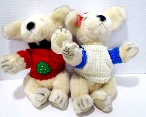 Victorias Secret Plush Spike & Lily 10" Seasonal Limited Edition Dogs VTG - Bild 1 von 10