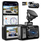 4K Dash Cam Front Rear 2K/1K WiFi GPS Smart Voice Control WDR Parking ModeFreeTF