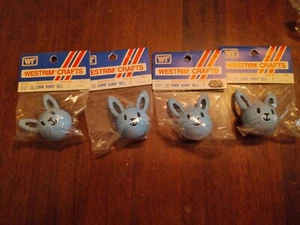 vintage metal Set of 4 West Rim Craft Bunny Bells - Picture 1 of 8