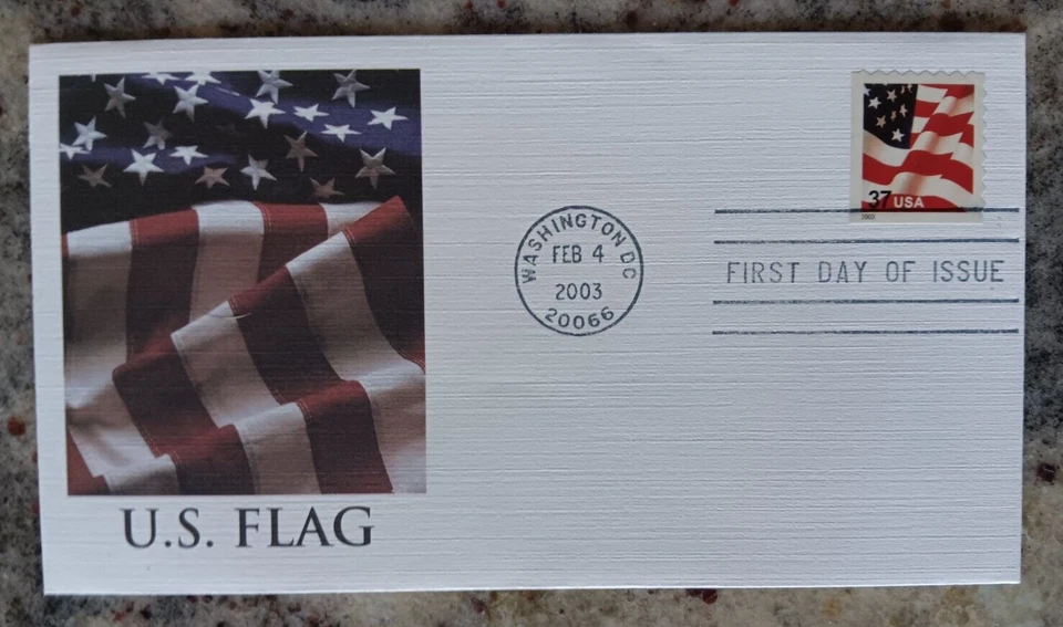 PATRIOTIC FLAG OLD GLORY BOOKLET SINGLE   2003 FLEETWOOD CACHET FDC UNADDR - Image 1 of 1
