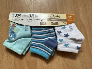 Baby Socken Baby Söckchen Sneaker Größe 74-80 3 Paar - Bild 1 von 2