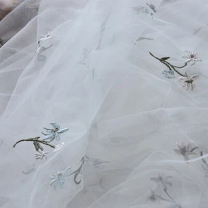 Broderie Tulle Tissu Maille Dentelle Mariage Robe Couture Matériel 100 150CM - Picture 1 of 14