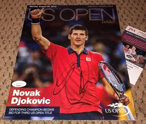 NOVAK DJOKOVIC SIGNED US OPEN DAILY MAGAZINE JSA AUTOGRAPH PROGRAM AUTO TENNIS - Picture 1 of 1