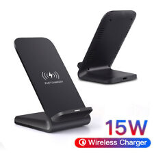 US 15W Wireless Fast Charger Charging Stand Dock For Galaxy S23 iPhone 14 Pro 13
