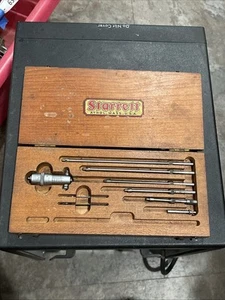 Vintage Starrett no. 124 A Inside Micrometer Set with Wood Case, Incomplete - Picture 1 of 4