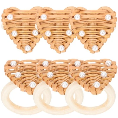  6 Pcs Anelli Per Tovaglioli Portatovaglioli Rustici Fibli Di Compleanno - Immagine 1 di 4