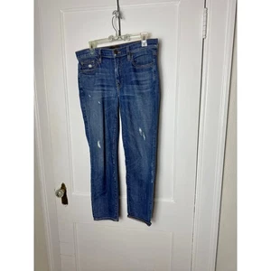 Vince Distressed High Rise Relaxed Straight Fit Boyfriend Denim Jeans Women's 27 - Picture 1 of 11