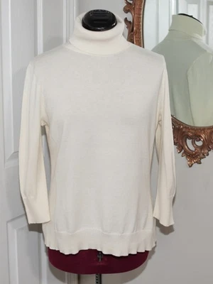 Suéter CHAPS Classics By Ralph Lauren Marfil Cuello Alto Mangas 3/4 Talla L Foto 1 de 4