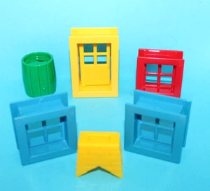 Puerta de troncos Lincoln, ventanas, barril y chimenea para rancho, edificio - Imagen 1 de 9