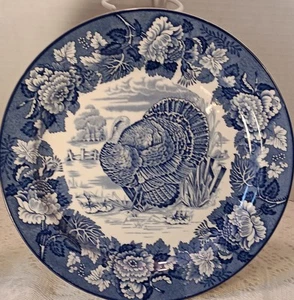 Blue Turkey 10" Dinner Plate from England Hard To Find! Choice of 12 - Picture 1 of 4