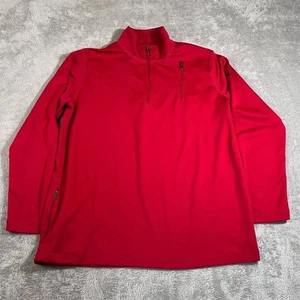 SCOTTeVEST Jacket Men's Large Red Tech-Enabled 1/4 Zip Pullover Lightweight - Picture 1 of 11