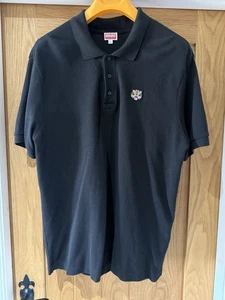 Kenzo Men's Black Short Sleeve Polo Shirt Casual Paris Logo - Picture 1 of 7