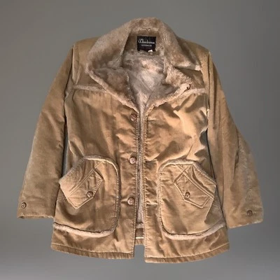 Ropa exterior Woodsman años 70 EE. UU. DE COLECCIÓN por H.L. Abrigo para hombre Friedlen 40R Cordoury Fleece Foto 1 de 4