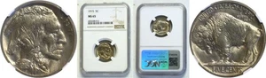 1915 5C Buffalo Nickel NGC MS-65 - Picture 1 of 3