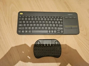 Logitech K400 Plus Wireless Touch Keyboard Black Tv Controller + Mini CONTROLLER - Zdjęcie 1 z 3