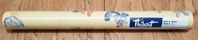 Vintage Thibaut Wallpaper Yellow Chickenwire Chicken Rooster Farm 1 Roll 11yd - Image 1 of 4