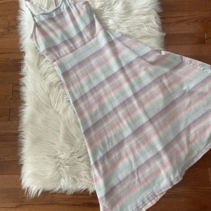 Pact Organic Cotton Striped Sleeveless Dress Multicolor Midi with Pockets Size S - Picture 1 of 6
