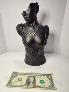 925 Sterling Silver Infinity Pendant Necklace – 16" Chain + Extension - Picture 1 of 8