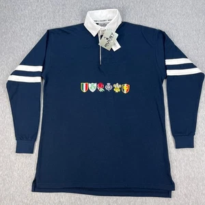 Rugby Nations Scotland Shirt Mens S Navy Blue "Six Nations" Long Sleeve NEW - Picture 1 of 14