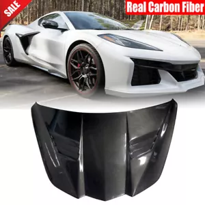 For Chevrolet Corvette C8 Z06 2022-2024 Real Carbon Front Bonnet Hood Trim Cover - Picture 1 of 13